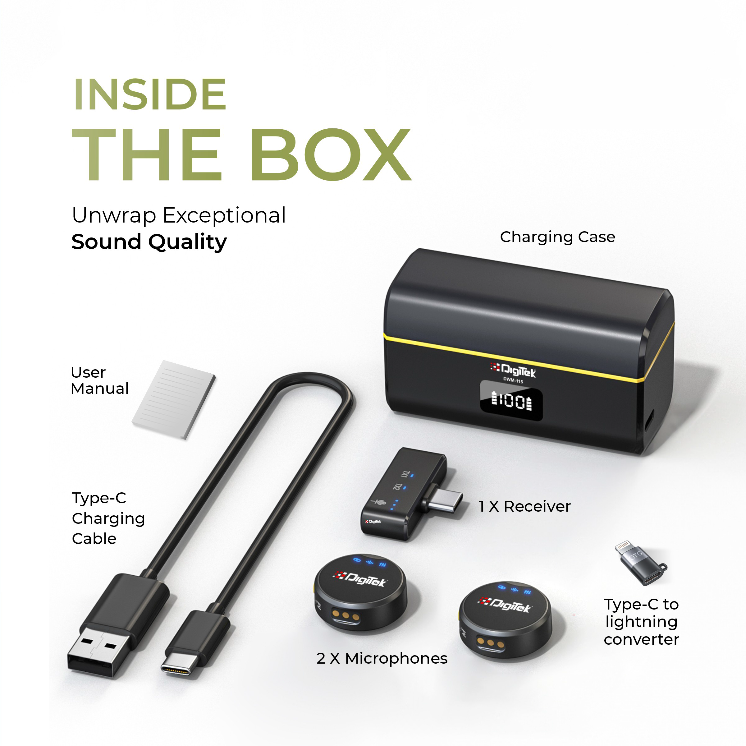 Digitek (DWM-115) 2-in-1 Wireless Microphone